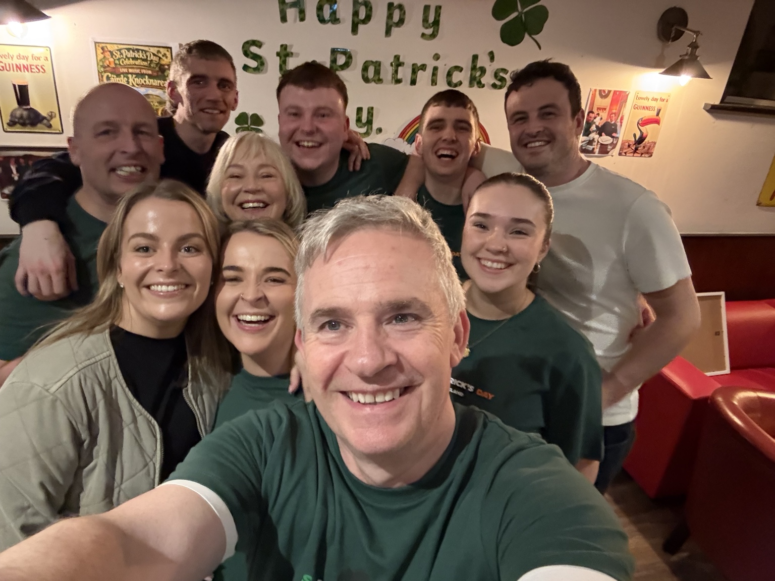 A group celebrating St Patrick’s Day together